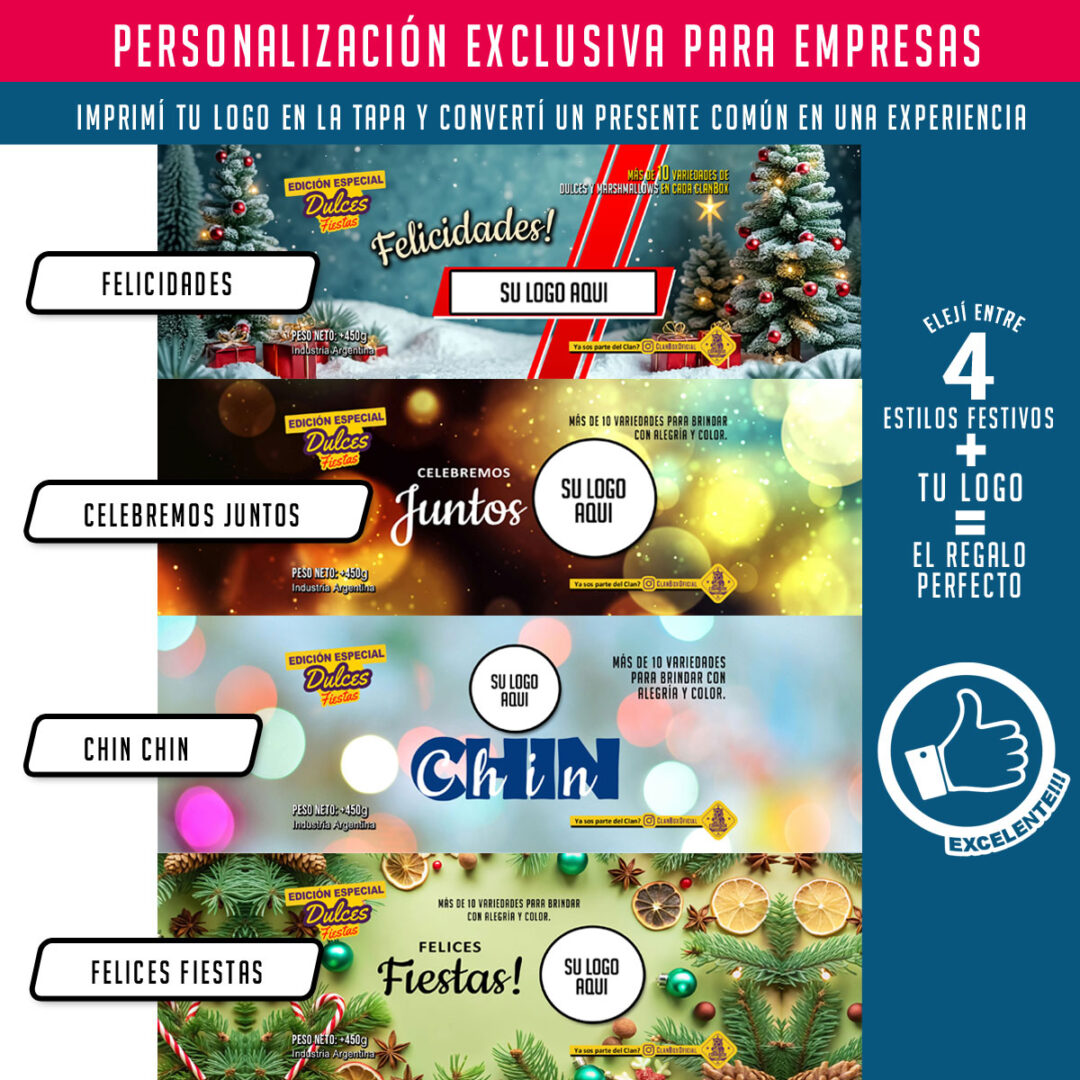 Bandeja Dulce Navidad Personalizada Con Tu Logo Regalo Empresarial - Alternativa Caja Navideña - Motivo: Celebremos Juntos - Imagen 8