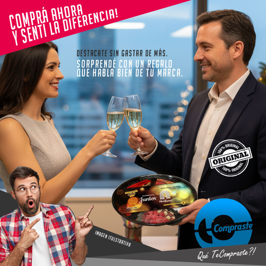 Bandeja Dulce Navidad Personalizada Con Tu Logo Regalo Empresarial - Alternativa Caja Navideña - Motivo: Celebremos Juntos - Imagen 3