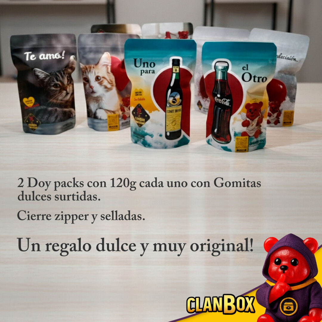 Dupla Amor Pingüino y Soda - DoyPack Gomitas San Valentin Aniversarios - Imagen 4