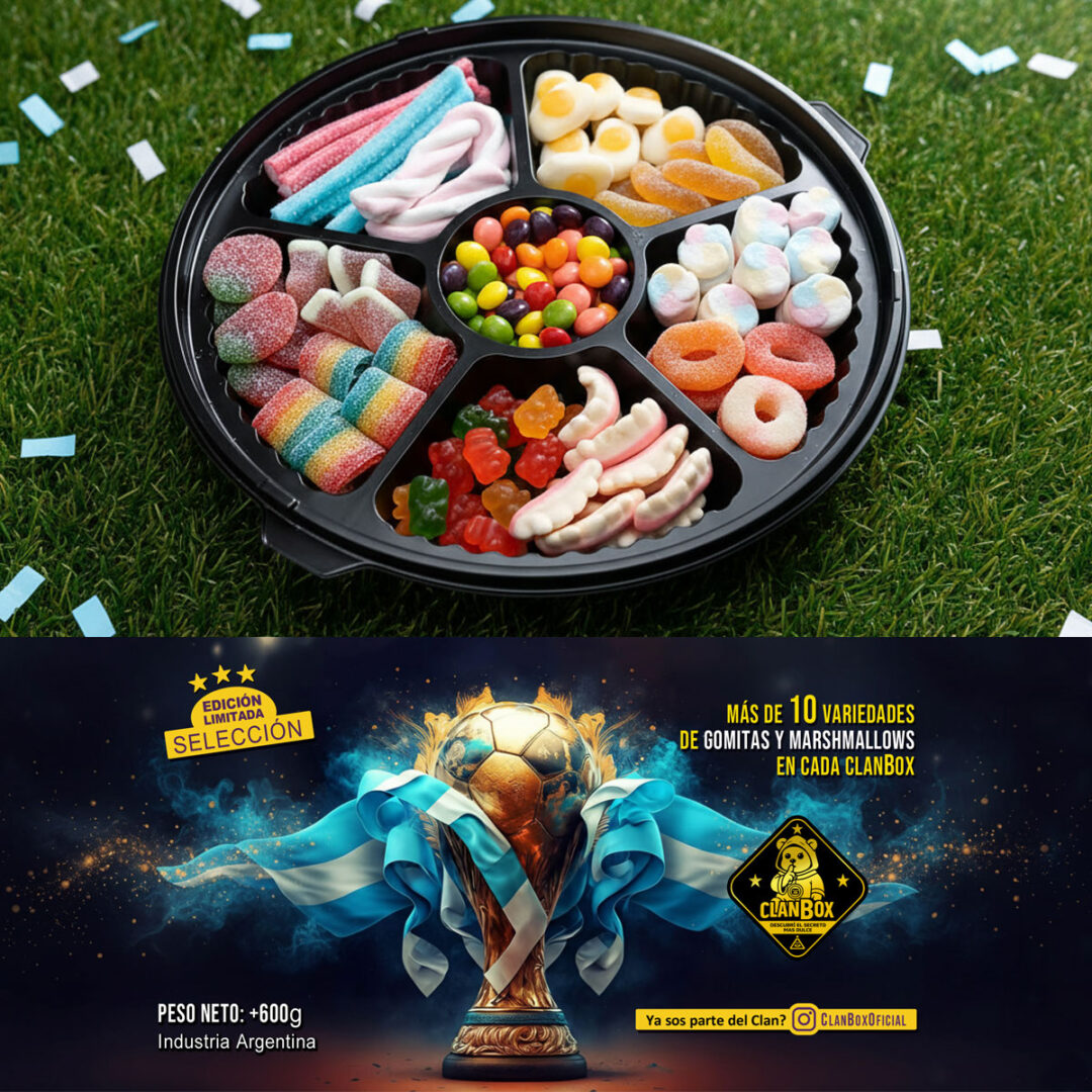 Bandeja Alentando a Argentina Picada Dulce Gomitas Premium Box Fanaticos - Varios Motivos - Imagen 2