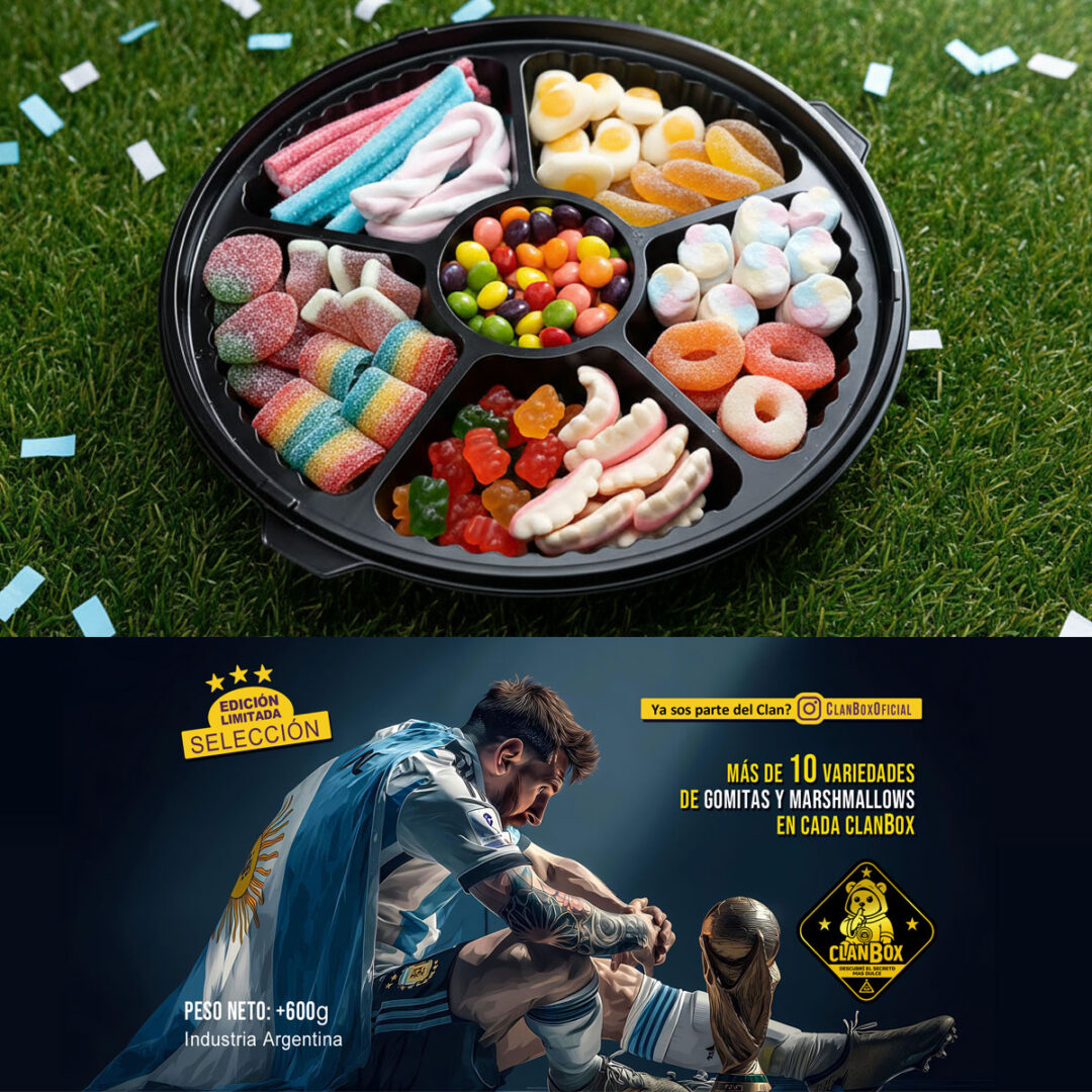 Bandeja Alentando a Argentina Picada Dulce Gomitas Premium Box Fanaticos - Varios Motivos - Imagen 3